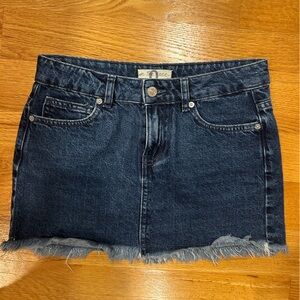 Free People Dark Blue Denim Skirt